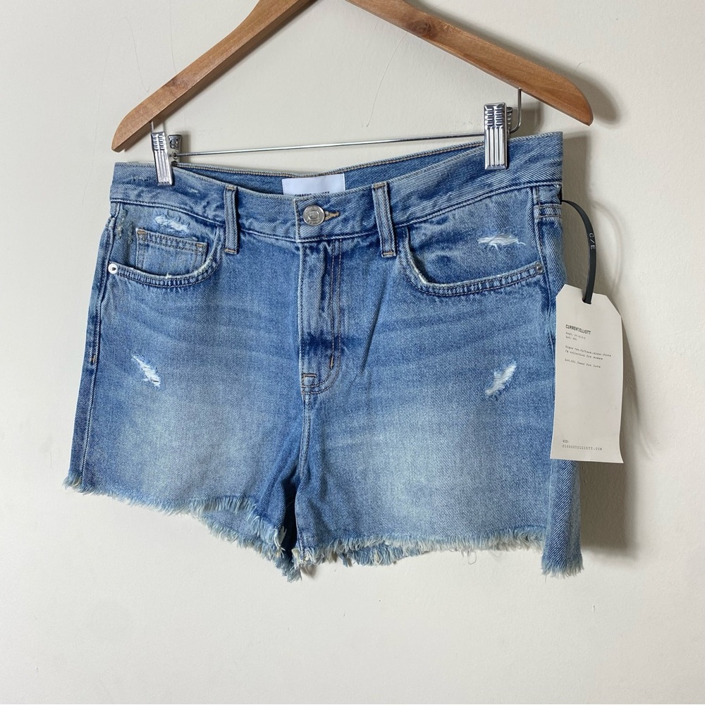 NEW Current Elliott The Boyfriend Short in 2 Year Destroy Rigid Indigo - 28 - Picture 11 of 16